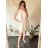 Women's Long Sleeve Hoodie Dress (S / M ONE SIZE) ITALIAN FASHION IMWA216095 beige S / M