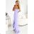 317-5 One shoulder long dress - light heather