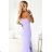 317-5 One shoulder long dress - light heather