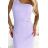 317-5 One shoulder long dress - light heather