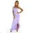 317-5 One shoulder long dress - light heather