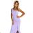 317-5 One shoulder long dress - light heather