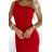 317-4 One shoulder long dress - red