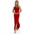 317-4 One shoulder long dress - red