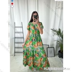 Women's Long Chiffon Short Sleeve Dress (S/M ONE SIZE) ITALIAN FASHION IMWGS231048