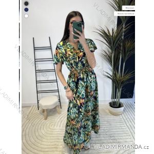 Women's Long Chiffon Short Sleeve Dress (S/M ONE SIZE) ITALIAN FASHION IMWGS231048