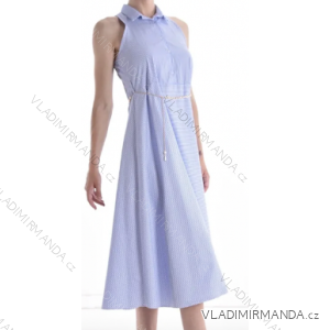 Women's Sleeveless Long Shirt Dress (S/M ONE SIZE) ITALIAN FASHION IMPDY248548