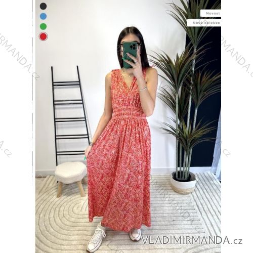 Women's Long Chiffon Short Sleeve Dress (S/M ONE SIZE) ITALIAN FASHION IMWGS231048