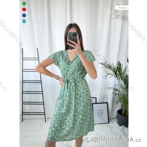 Women's Long Chiffon Short Sleeve Dress (S/M ONE SIZE) ITALIAN FASHION IMWGS231048