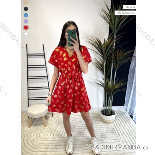 Women's Long Chiffon Short Sleeve Dress (S/M ONE SIZE) ITALIAN FASHION IMWGS231048