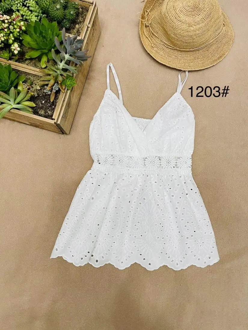 Women's short lace summer strapless dress (S/M ONE SIZE) ITALIAN FASHION IMPEM241203