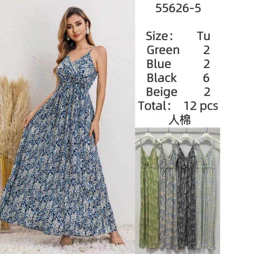 Long summer dress with straps for women (S/M ONE SIZE) ITALIAN FASHION IMPEM2455626