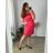 Women's short sleeve dress oversized (L-3XL) POLISH FASHION PMF20013 52 pink