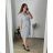 Short Sleeve Shirt Dress women (uni L-2XL) ITALIAN MODA IMS20002 50/52 white