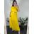 Women's Sleeveless Sequin Velvet Long Party Dress (S/M ONE SIZE) ITALIAN FASHION IMWB233931 žlutá S / M