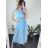 Women's Sleeveless Sequin Velvet Long Party Dress (S/M ONE SIZE) ITALIAN FASHION IMWB233931 žlutá S / M