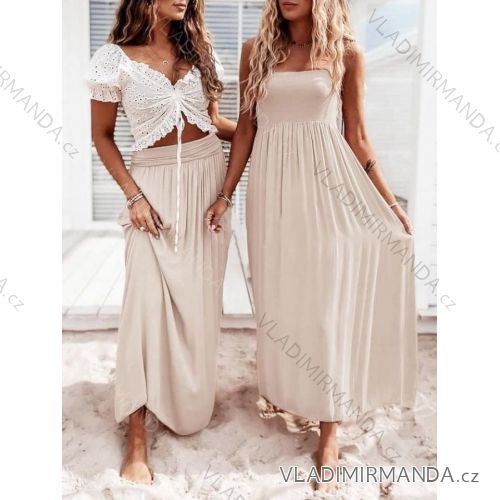 Women's elegant sleeveless summer dress (S / M / L ONE SIZE) ITALIAN FASHION IMD22388 S/M béžová