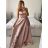 Women's long party dress with straps (S/M ONE SIZE) ITALIAN FASHION IMPSH2450038 pink S/M