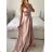 Women's long party dress with straps (S/M ONE SIZE) ITALIAN FASHION IMPSH2450038 pink S/M