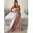 Women's long party dress with straps (S/M ONE SIZE) ITALIAN FASHION IMPSH2450038 pink S/M