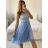 Women's short tulle lace party dress (S/M/L ONE SIZE) ITALIAN FASHION IMHMS23173 -   Light blue -   M / L