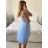 Women's short tulle lace party dress (S/M/L ONE SIZE) ITALIAN FASHION IMHMS23173 -   Light blue -   M / L