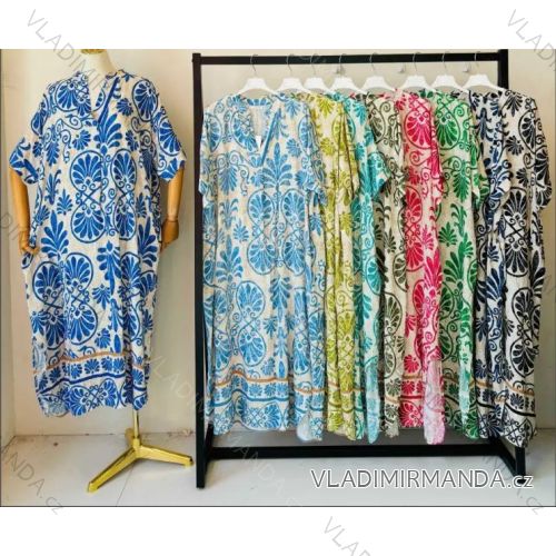Women's long summer oversize short sleeve dress (S/M ONE SIZE) ITALIAN FASHION IMPEM25VA1221