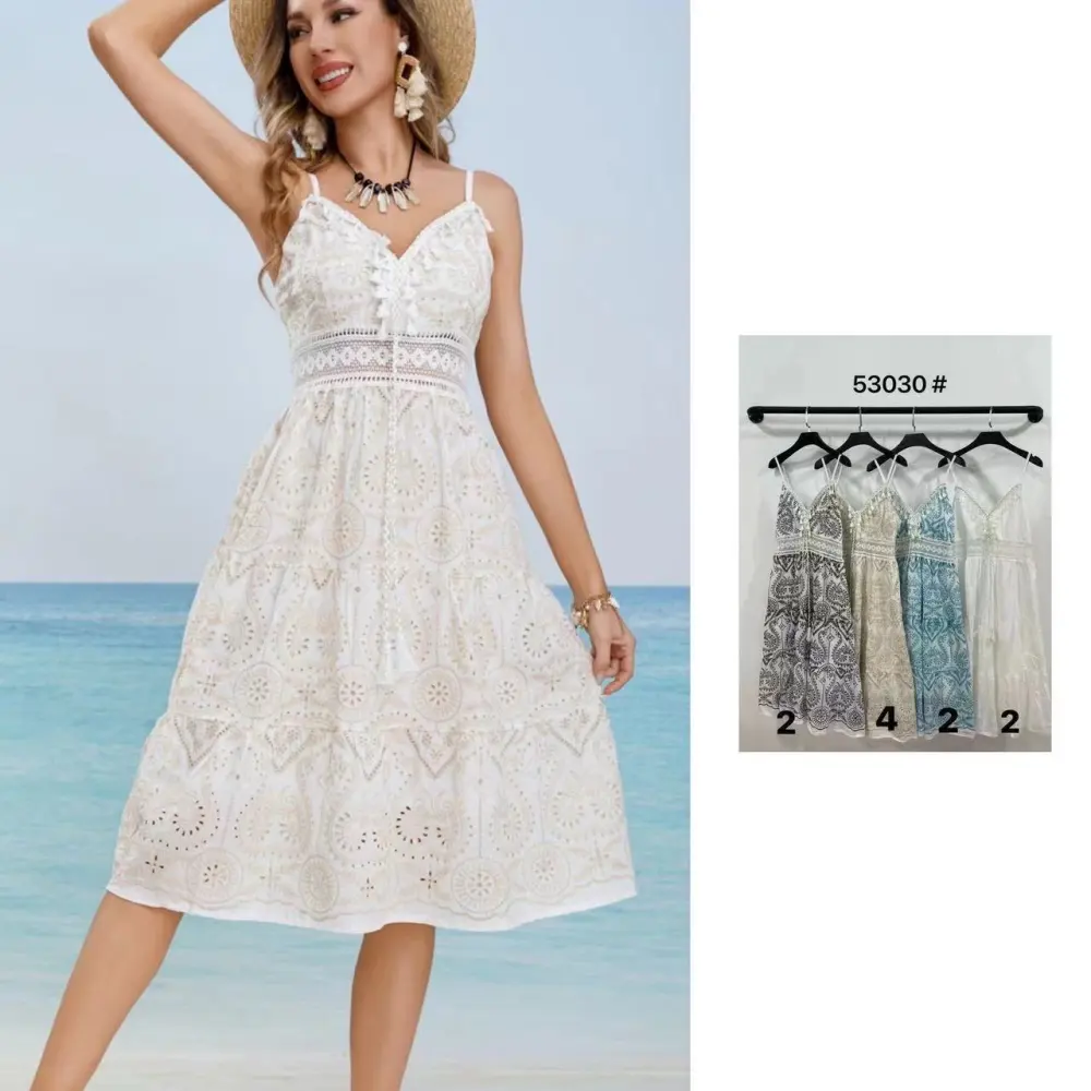 Women's Summer Lace Strapless Dress (S/M ONE SIZE) ITALIAN FASHION IMPEM2453030