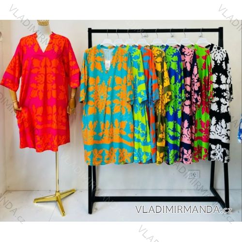 Women's Summer 3/4 Long Sleeve Dress (S/M ONE SIZE) INDIAN FASHION IMPEM23CA772