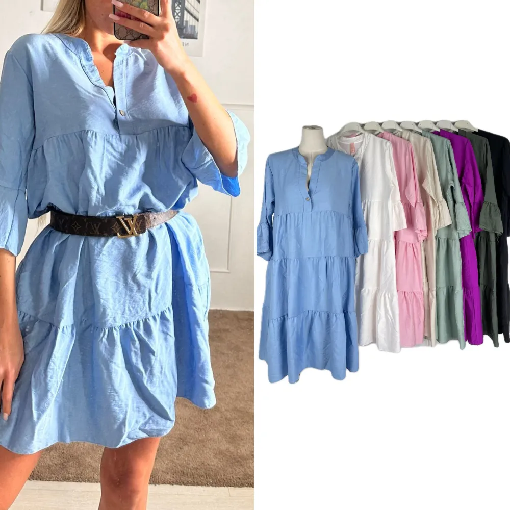 Women's Short Summer 3/4 Sleeve Dress (S/M ONE SIZE) ITALIAN FASHION IMPBB24F11277