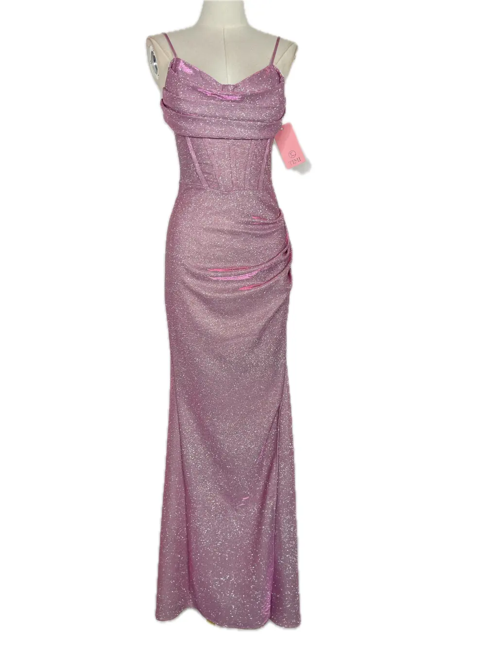 Women's Long Elegant Sparkly Strapless Dress (S/M ONE SIZE) ITALIAN FASHION IMPBB24A110771