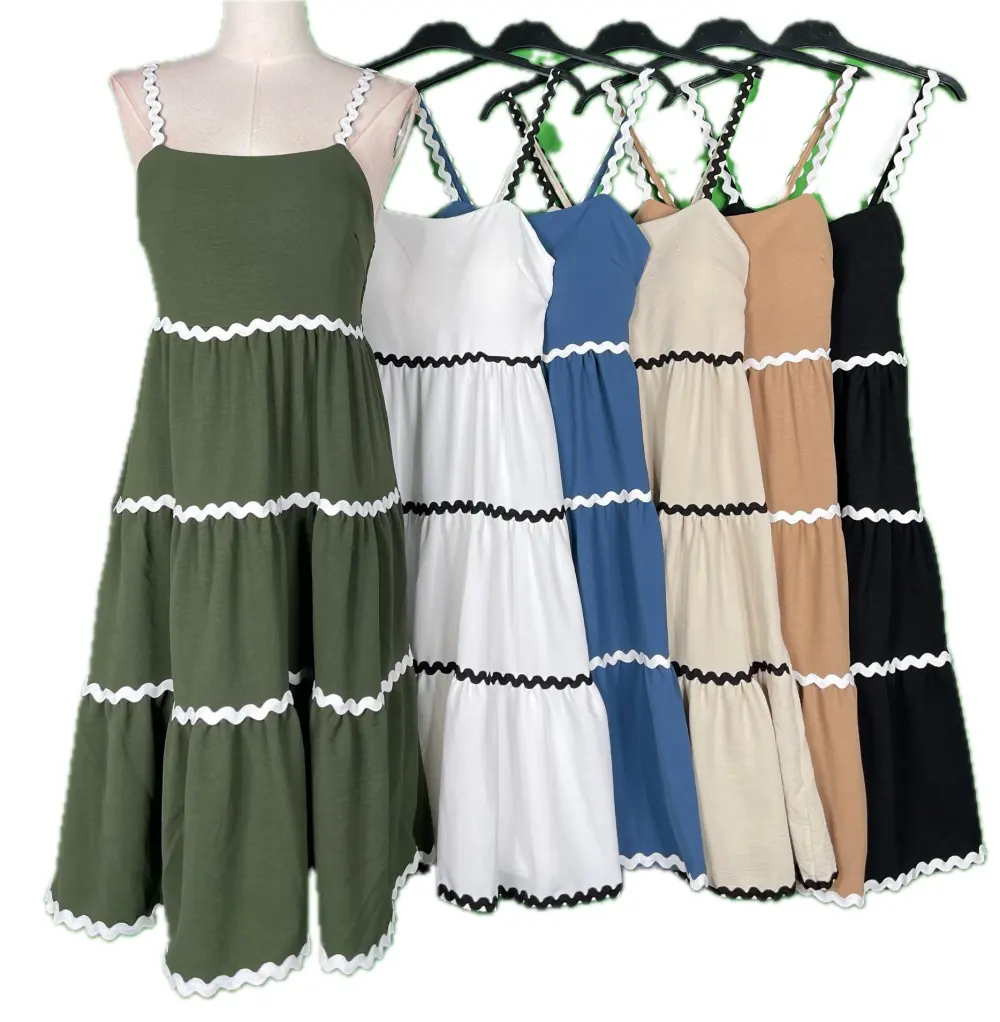 Long summer dress with straps for women (S/M ONE SIZE) ITALIAN FASHION IMPBB243N55389