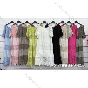 Women's Long Chiffon Short Sleeve Dress (S/M ONE SIZE) ITALIAN FASHION IMWGS231048