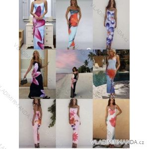 Satin Women's Long Summer Strapless Dress (S / M / L ONE SIZE) ITALIAN FASHION IMM22694