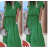 Women's Long Chiffon Short Sleeve Dress (S/M ONE SIZE) ITALIAN FASHION IMWGM23456 -   Green -   L / XL