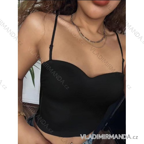 Women's summer strap top (S/M ONE SIZE) ITALIAN FASHION IMM23M23865 S / M black