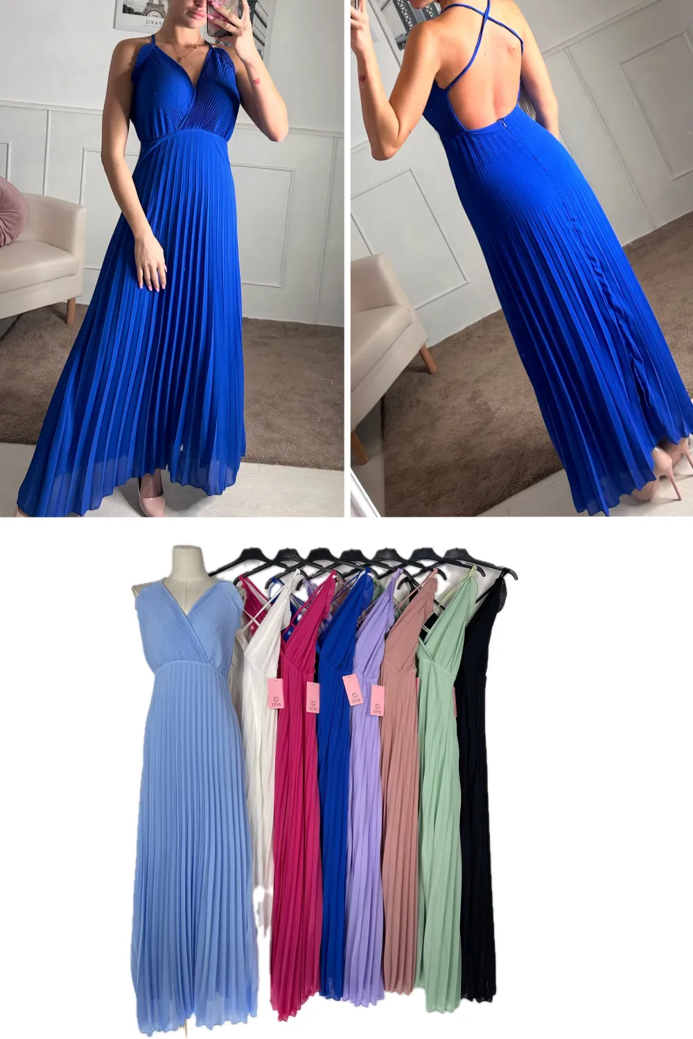 Women's Summer Elegant Strapless Dress (S/M ONE SIZE) ITALIAN FASHION IMPBB23H6799