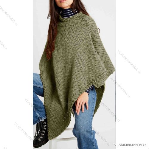 Women's warm turtleneck poncho (L / XL ONE SIZE) ITALIAN FASHION IMWD217126