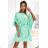 287-31 SOFIA Women's butterfly dress with a tie at the waist - mint