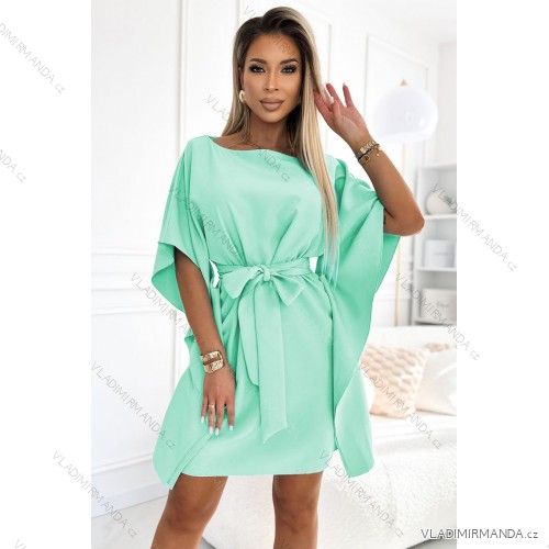 287-31 SOFIA Women's butterfly dress with a tie at the waist - mint