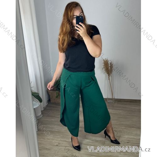 Women's Summer Long Harem Pants (42/44/46 ONE SIZE) ITALIAN FASHION IM424361 44/46 dark emerald