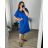 Women's Plus Size Casual Short Sleeve Dress (L/XL/2XL ONE SIZE) ITALIAN FASHION IM723061 52/54 Royal blue