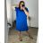 Women's Plus Size Casual Short Sleeve Dress (L/XL/2XL ONE SIZE) ITALIAN FASHION IM723061 52/54 Royal blue