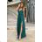 Women's Plus Size (42-46) Long Elegant Party Sleeveless Dress POLISH FASHION PMLBC23265-10 34 emerald green