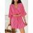 Women's Long Sleeve Hoodie Dress (S / M ONE SIZE) ITALIAN FASHION IMWA216095