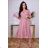 Women's elegant summer dress plus size (40-50 ONE SIZE) POLISH FASHION PMLBL24ELENA/DR 42 pink