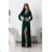 Women's Long Elegant Dress with Wide Straps (SL) FRENCH FASHION FMPEL23VELVET -   emerald green -   XL