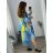 Women's Long Chiffon Short Sleeve Dress (S/M ONE SIZE) ITALIAN FASHION IMWGS231048 -   blue -   56/58