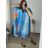 Women's Long Chiffon Short Sleeve Dress (S/M ONE SIZE) ITALIAN FASHION IMWGS231048 -   blue -   56/58