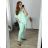 Women's Plus Size Long Pants and Long Sleeve Shirt Set (L/XL/2XL ONE SIZE) POLISH FASHION IMWT23BELLA -   modrá mintova -   56/58